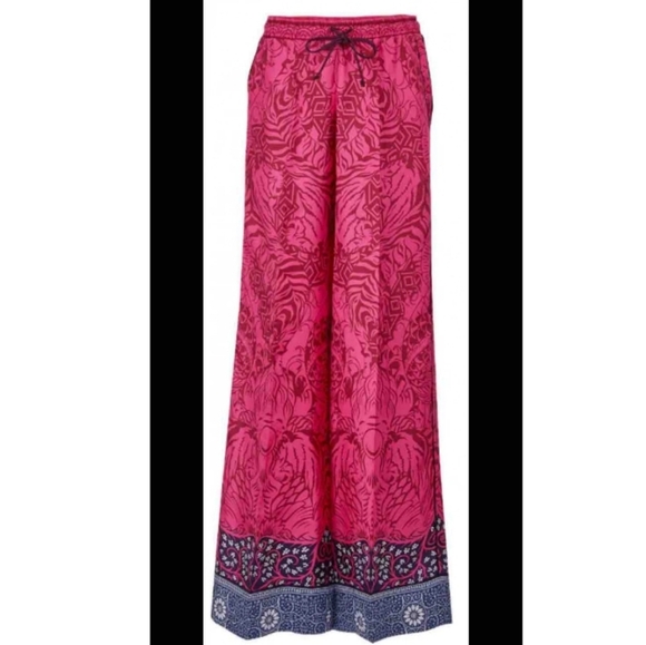 Mary Katrantzou 100% silk printed palazzo pants NWT - Picture 1 of 4